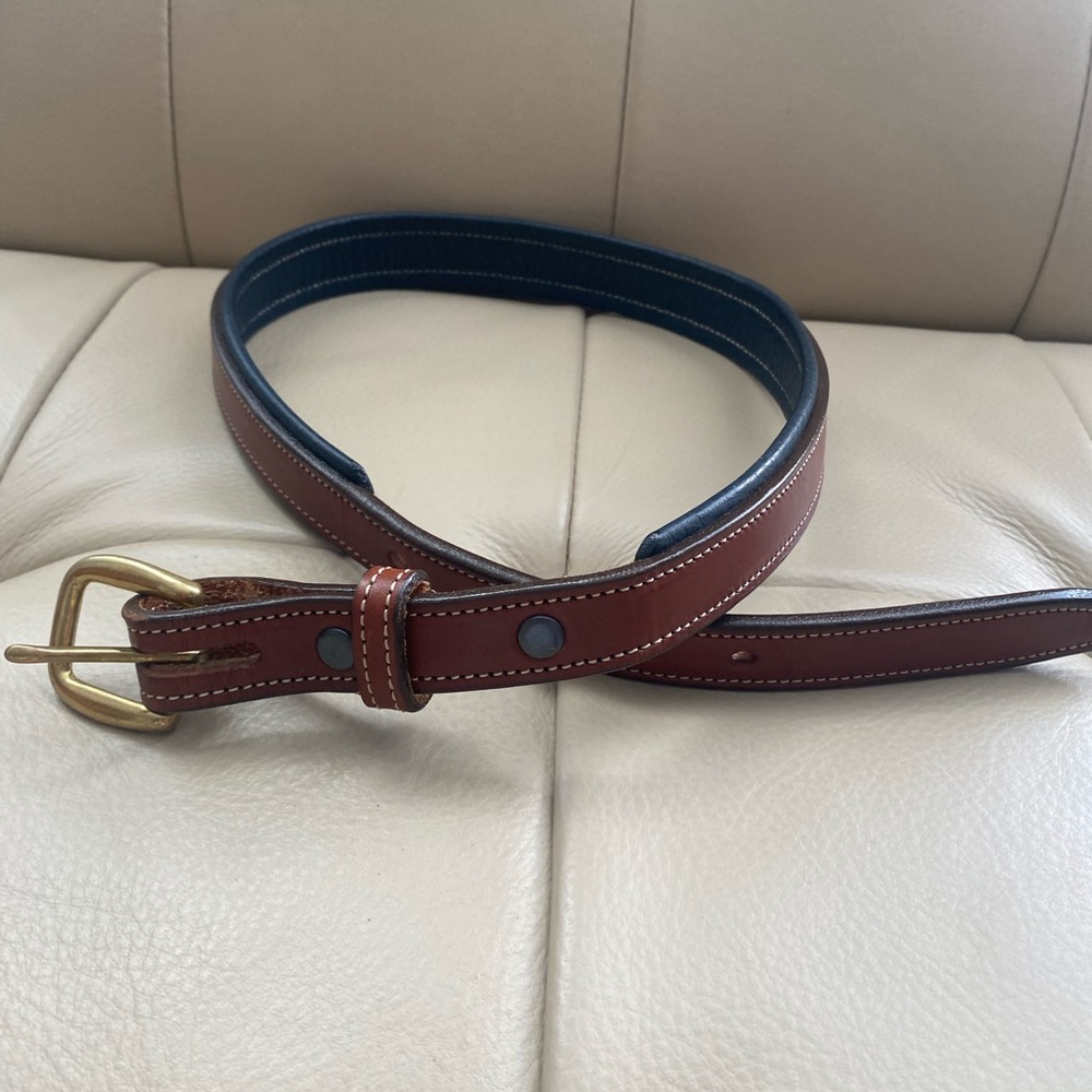 Tory Burch Brown and Black Leather Belt